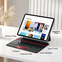Casing Keyboard Ultra Tipis dengan Touchpad Terintegrasi untuk Samsung Galaxy Tab S6 Lite Keyboard Magnetik Ajaib