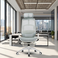 Chaise ergonomique de maille de bureau de pivot de dossier réglable de cadre en métal moderne exécutif avec l'appui-tête de roue et les sièges de repose-pieds