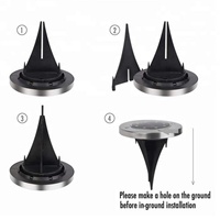 Lampe solaire LED extérieure à encastrer, clignotante, IP-65, automatique, en aluminium, 1W