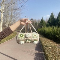 Tas Selempang Wanita Rajut Tangan Motif Bunga Kamelia Etnik dari Kain Katun, Segar dan Manis untuk Liburan Santai