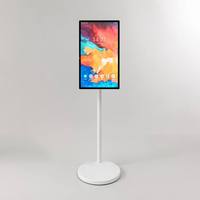 Monitor de TV LED LCD Inteligente con Pantalla Táctil de 15.6 Pulgadas 16:9, Portátil, Móvil, con Soporte de Piso Inalámbrico, a Todo Color, Full HD, para Educación al Aire Libre