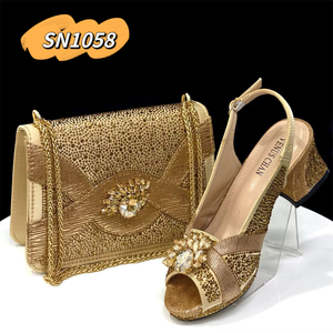 Conjunto de Zapatos y Bolso Italianos 2025 con Piedras Inmyshop, Zapatos de Tacón Alto, Nuevos Estilos, Zapatos Italianos de Plataforma para Mujer para Navidad - Product Image 3