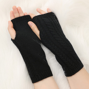 Accessoires chauds d'hiver Gants en pur cachemire tricotés pour femmes Mitten Fashion Fingerless Long <span class=keywords><strong>Gloves</strong></span> Screen Touch - Product Image 3