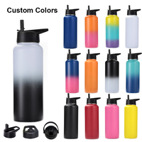 Bouteilles d'eau isolées 1000Ml Thermo Custom Hydroflask Bouteille en acier inoxydable Pompe Aquaflask Tumbler Flacons à vide