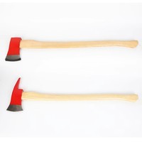 Hache de pompier personnalisée en gros, manche en bois, hache de sauvetage en fonte, trempée à haute température, équipement de sécurité, marque AmpsafeX