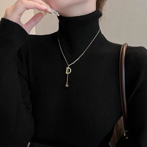 Collar XL220 de Moda en Acero Inoxidable 316L con Letra Inicial Chapada en Oro de 18K, Antideslustre, para Mujer - Product Image 4