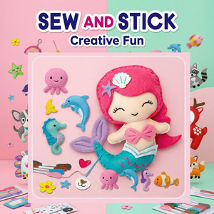 Children Felt Craft Kit Sew And Stick Unicorn Accessories DIY <b>Sewing</b> Kit For Kids Ages 4 6 Years Old Educational Toy - Product Image 3