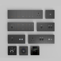 Système Automatique de Maison Intelligente KNX Villas Hôtels Bâtiments Nouvelle Série Interrupteur Mural Intelligent Gris Clair