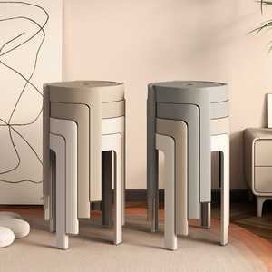 Modern Stackable Plastic Stools Round Home Living Room Furniture Minimalist Design Comfortable Seating - Product Image 1
