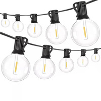 Guirlande lumineuse solaire LED transfrontalière G40 pour extérieur, jardin, IP44, télécommande, alimentation par batterie USB, certifiée CE