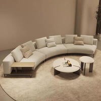 Ensemble de canapés sectionnels extensibles en tissu italien, design moderne minimaliste et luxueux, meubles de salon incurvés pour entrepôt et villa