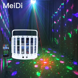 En popüler LED 9 renk vurgulamak kelebek lazer ışığı, disko bar DJ gece kulübü sahne sahne ışık