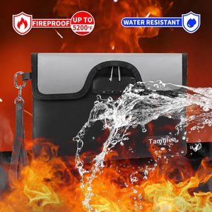 Sac ignifuge Tamfile 5200F, étui de rangement pour documents résistant à la chaleur, noir, cadeau d'affaires - Product Image 2
