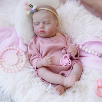 R & B New Premium Reborn Baby Doll Vinilo realista para niños pequeños con simulación de calor corporal Juguete suave para niñas con atuendo cosido a mano