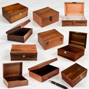 Boîtes de Rangement <span class=keywords><strong>en</strong></span> <span class=keywords><strong>Bois</strong></span> Massif Marron Foncé <span class=keywords><strong>Sur</strong></span> <span class=keywords><strong>Mesure</strong></span> et Boîtes <span class=keywords><strong>en</strong></span> <span class=keywords><strong>Bois</strong></span> Charnières Différents Styles, Coffrets Emballés <span class=keywords><strong>en</strong></span> <span class=keywords><strong>Bois</strong></span> - Product Image 4