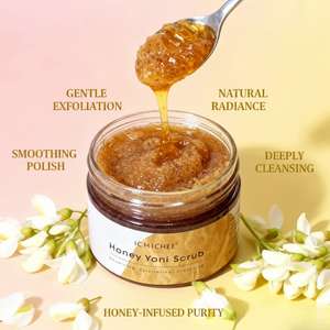 Exfoliante Corporal de Azúcar Marrón con Miel Batida, Exfoliante y Blanqueador con Cúrcuma Natural, Manteca de Karité y Café - Product Image 1