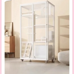 Villa pour <span class=keywords><strong>chat</strong></span> en verre panoramique, bac à litière intégré, cage pour <span class=keywords><strong>chat</strong></span> d'intérieur de luxe - Product Image 4