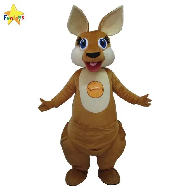 Funtoys used short fur customize adult kangaroo mascot costume cartoon fursuit animal cosplay for sale MOQ 1 piece