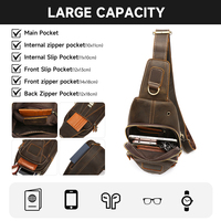 Sac bandoulière en cuir Crazy Horse MARRANT avec fermeture Push-Lock, sac à bandoulière en cuir véritable pour homme, sac de poitrine en cuir véritable pour homme
