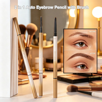 GIGI Rose GE02 Marque privée Maquillage durable Imperméable à l'eau Séchage rapide Crayon à sourcils 2 en 1 avec pinceau Cosmetics Factory Wholesale