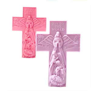 Moule à bougie en silicone Croix d'Ange Catholique Chrétien Religieux Statue Décorations Moule à couler DIY Aromathérapie Fabrication de bougies - Product Image 1