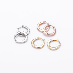 <b>Huggie</b> Earrings Rose Gold Geometric Shape Small Everyday Wear - Product Image 2