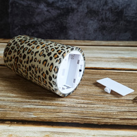 Bougie pilier de cire de paraffine à LED à imprimé léopard personnalisé 3 pièces sans flamme motif animal scintillant maison décorative OEM ODM vente en gros