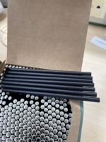 Pailles à cocktail en papier biodégradables, pailles à boire en papier noir solide en vrac pour les boissons courtes
