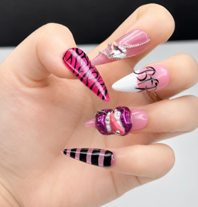 <span class=keywords><strong>Uñas</strong></span> Postizas Cuadradas con Diseño de Mariposa Rosa y Negra Estilo Y2K, <span class=keywords><strong>Uñas</strong></span> Stiletto <span class=keywords><strong>Largas</strong></span> Hechas a Mano con Flores 3D, <span class=keywords><strong>Uñas</strong></span> Góticas para Salón de Belleza - Product Image 5