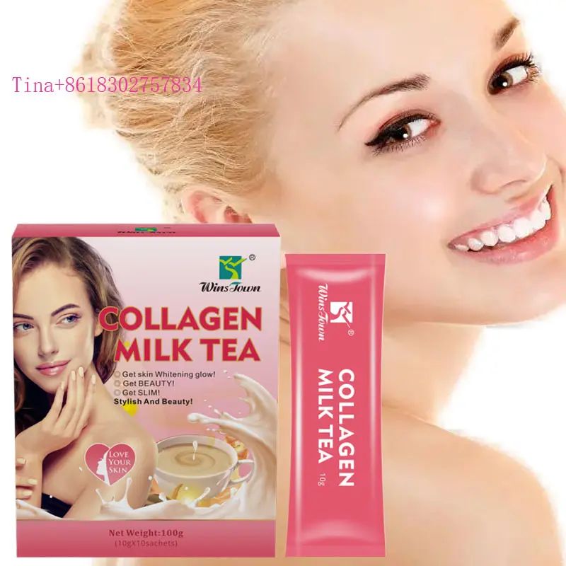 Collagen hand shaking milk tea Instant skin glow supplements Powder Whitening skin protein powder High Quality collagen milk tea