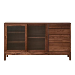 North American Black Walnut Wood <b>Sideboard</b> 900mm Modern Minimalist Storage <b>Display</b> <b>Cabinet</b> Living Room Furniture - Product Image 4