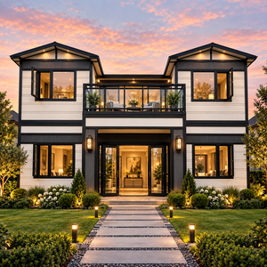 Villa préfabriquée moderne de luxe à construction rapide, structure en bois, design à 2 étages avec balcon en verre - Product Image 6