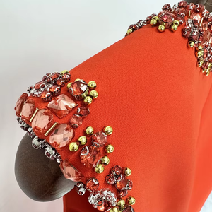 Váy dự tiệc ngắn mùa hè 2025 thời trang đính đá pha lê đỏ sang trọng, kiểu dáng vest mini thanh lịch dành cho nữ - Product Image 6