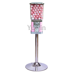 Máquina recreativa infantil cuadrada mini, con soporte, operada con monedas, expendedora de juguetes en cápsulas, de acero inoxidable, metal y plástico. - Product Image 3