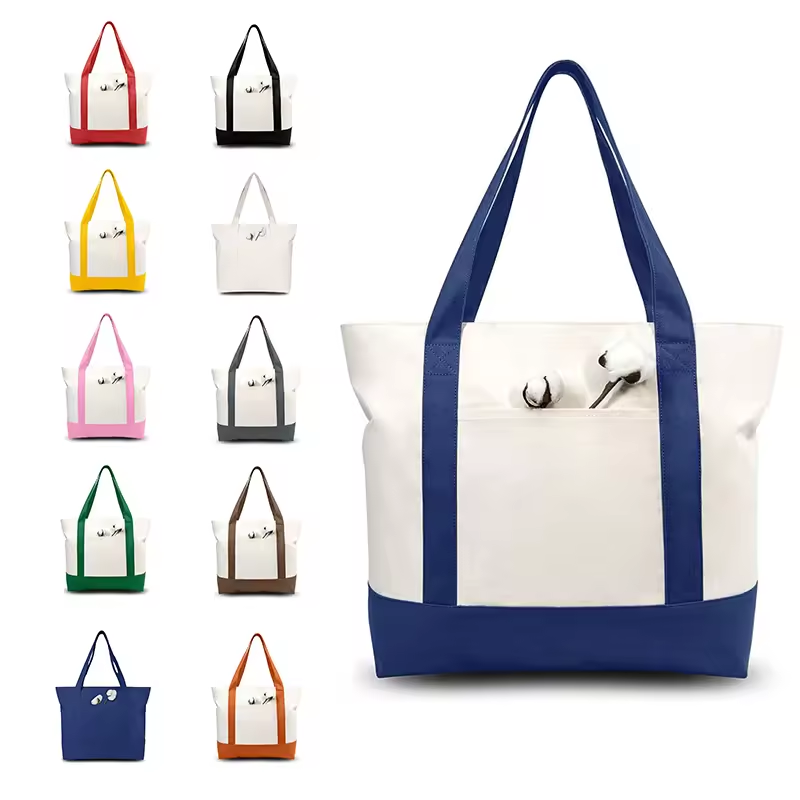 Sac à bandoulière écologique recyclé pour femmes sac à main à bandoulière sac fourre-tout quotidien décontracté en toile de coton sac fourre-tout personnalisé en cuir Pu avec logo personnalisé