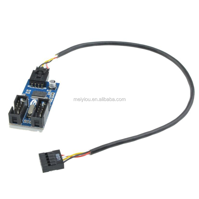 MEO 9-Pin USB Header Male to Female Extension Cable USB 2.0 Desktop Adapter Stock