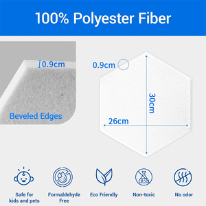Paneles Acústicos Hexagonales Modernos de <span class=keywords><strong>Fieltro</strong></span>, Alta Densidad, Ecológicos, Hechos a Mano, Adhesivos de Pared Insonorizantes Oscuros para Hogar, Oficina y Juegos - Product Image 2
