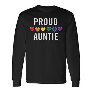 Maglietta a maniche lunghe con arcobaleno LGBTQ Pride di Proud Auntie - Product Image 1