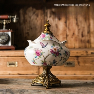 MSH European Luxury Style <strong>Ceramic</strong> Coffee Bean Candy <strong>Jewelry</strong> Jar for Villa - Product Image 2