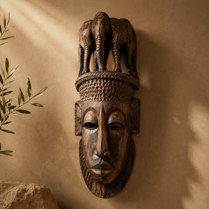 Ensemble de sculptures en bois africaines vintage Art Déco Pop Art, figurines d'animaux Girafe Zèbre, artisanat naturel, marque Chisel, Zimbabwe - Product Image 1
