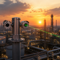 Détecteur laser industriel PTZ HIREP pour la télémétrie du méthane, système de surveillance à distance des fuites de gaz TDLAS, vente en gros OEM