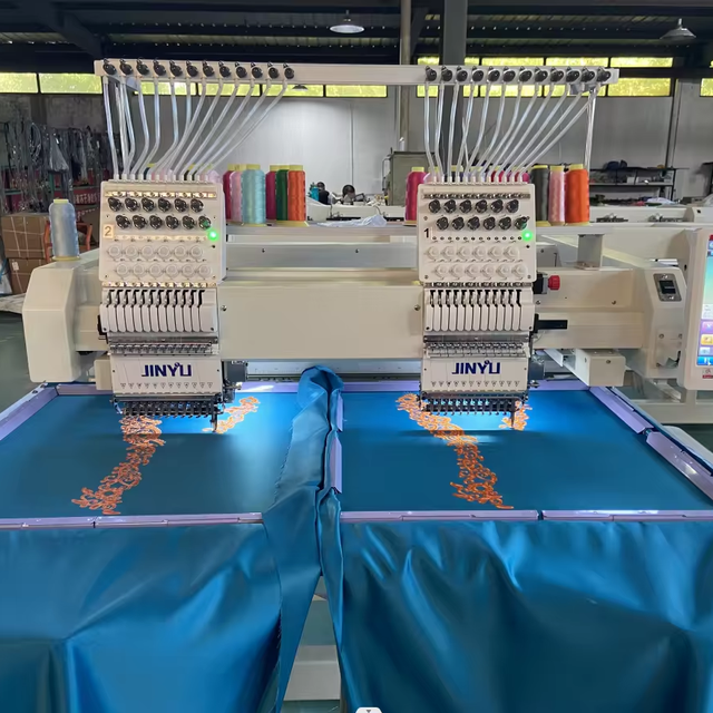 JINYU 600*600mm Dahao Computer Two-Head Automatic Industrial Computerized Embroidery Machine for Cap Flat T-shirt