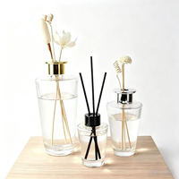 Bouteille d'aromathérapie conique en verre transparent simple, sans flamme, pour décoration en rotin, vide, pour diffuseur de parfum DIY, plusieurs tailles