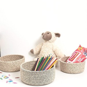 Japanese-style <b>storage</b> <b>basket</b>, cotton <b>rope</b>, imitation rattan woven <b>basket</b>, linen, office <b>storage</b> <b>basket</b>, <b>storage</b> item for - Product Image 2