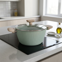 Casserole en aluminium forgé avec revêtement antiadhésif en marbre de haute qualité, qui résout le problème des aliments qui collent