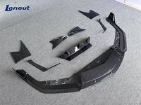Lèvre avant en fibre de carbone mate style MSY pour pare-chocs avant de Lamborghini Revuelto, diffuseur, pièces de kit carrosserie en carbone
