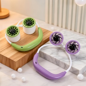 Ventilateur de cou portable, batterie rechargeable, moteur DC 2W, commande par bouton, ventilateur de refroidissement portable pour l'extérieur avec tube réglable - Product Image 2
