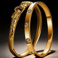Bracelet Rsoul en plaqué or PVD fin avec panthère et bijou de main tête d'animal pour femme, bracelet de plage estival pour fête et mariage