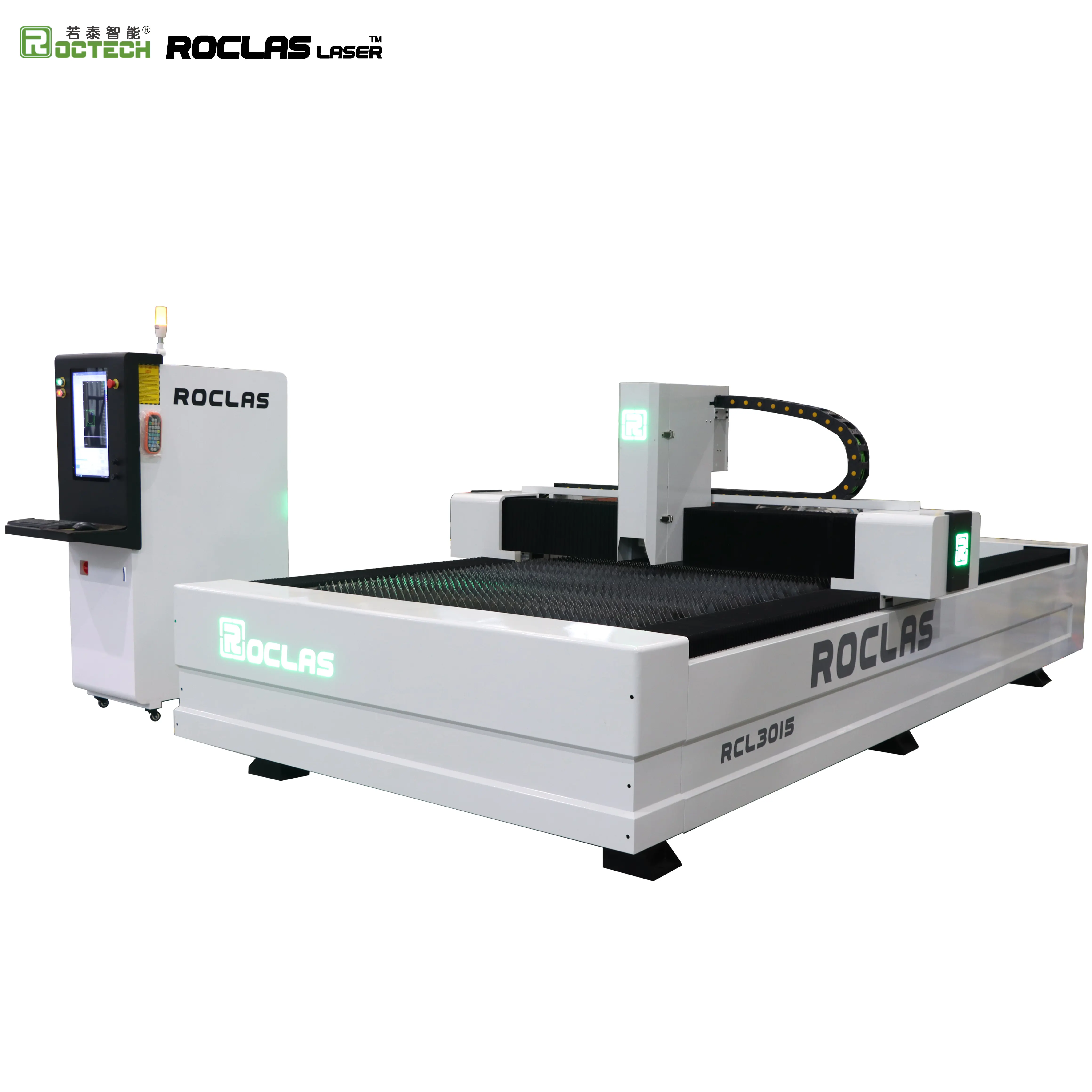 Roclas 3000w Machine de découpe laser à fibre de type ouvert Prix de la tôle