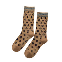 Nouveautés Automne – Chaussettes Souples en Coton et Spandex, Style Rétro Tendance Européen et Américain, avec Fil Argenté, Tricotées, Absorbant la Transpiration